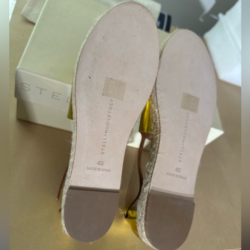 Stella McCartney flat sandal in steel citron size 40 Rare! - Picture 7 of 8